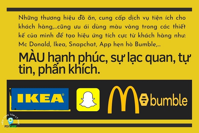 Tâm lý học màu sắc ảnh hưởng đến người dùng thế nào? 6 logo thương hiệu màu vàng